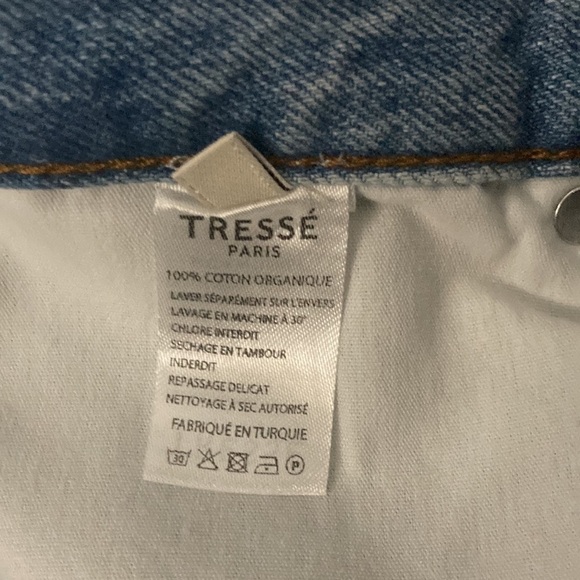 Tresse Paris Denim Star Patches High Rise Straight Leg Jeans NWT - Picture 12 of 16